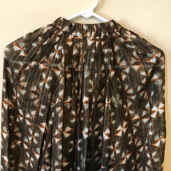 Ulla Johnson Blouse Silk Brown Gold  Luna - Picture 6 of 8